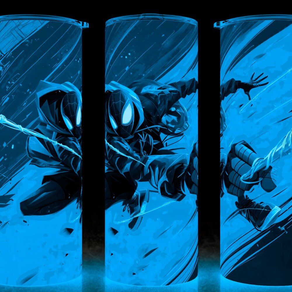 Glow in the Dark Spiderman Miles Morales Superhero Cup Mug Tumbler  20oz